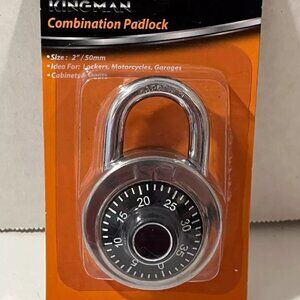 Combination Padlock 2" Size, Kingman, Heavy Duty, Lockers Cabinets Doors NEW